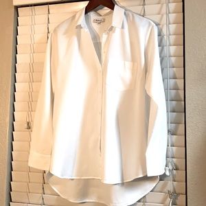 Madewell White long sleeve Basic Button Down high low longer length